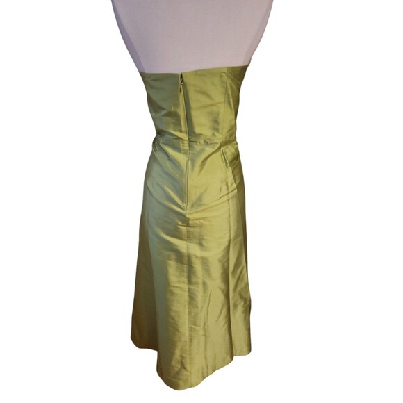 Talbots Evening Dress Size 10 Vintage Y2K Brat Green Silk Strapless Full Length - Picture 4 of 9
